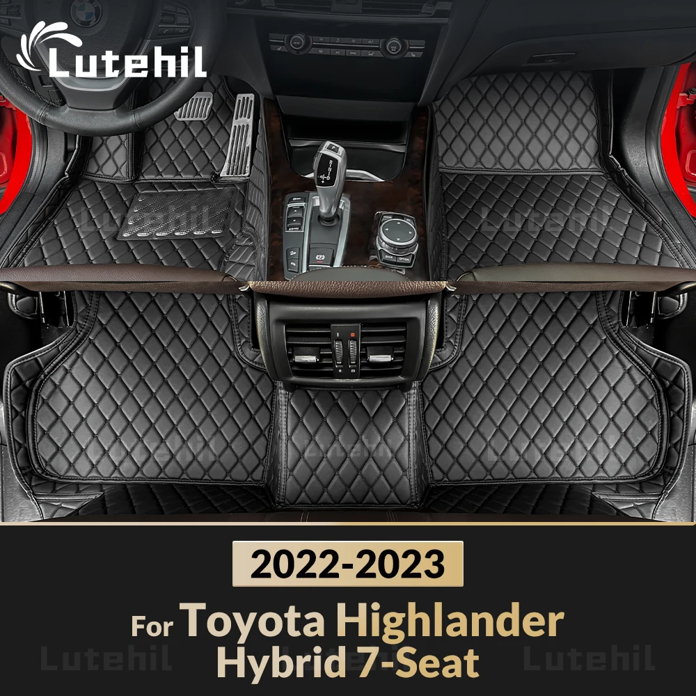 

Автомобильные коврики Lutehil для Toyota Highlander Hybrid 7-Seat 2022 2023, автомобильные подушечки для ног, автомобильный ковер, аксессуары для интерьера