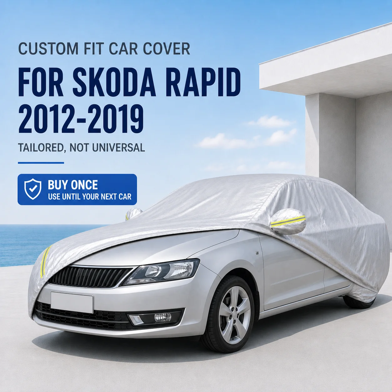 For Skoda Rapid 2012-2019 Exterior Car Cover Custom Fit Car Sun Protector Waterproof Dustproof Car Outdoor Protection
