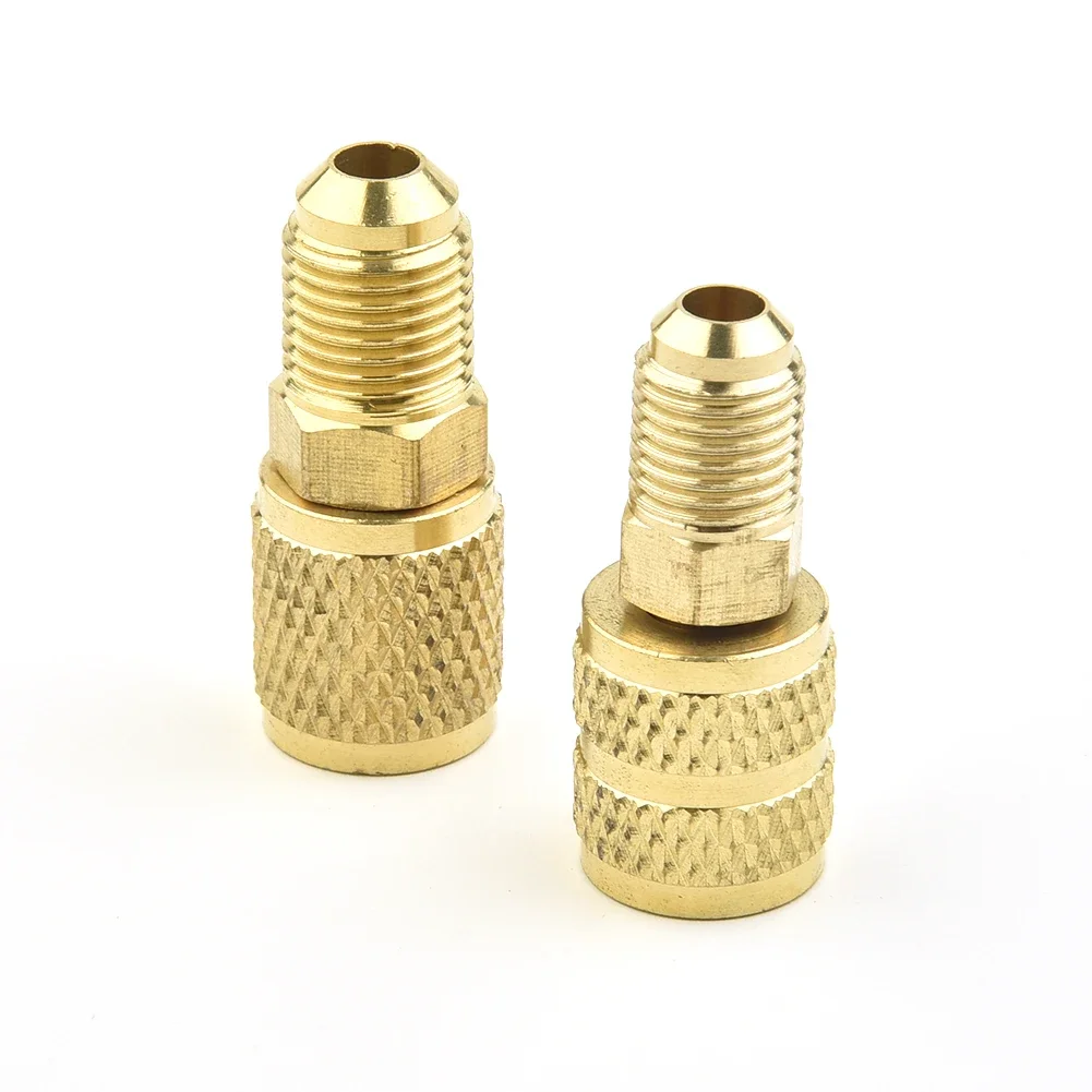 2 Stuks Vacuümpomp Messing Adapter R410a Adapter 5/16 SAE F Snelkoppelingen Naar 1/4 SAE M Flare 5/16 SAE M Naar 1/4 SAE Voor R410 R32 R22