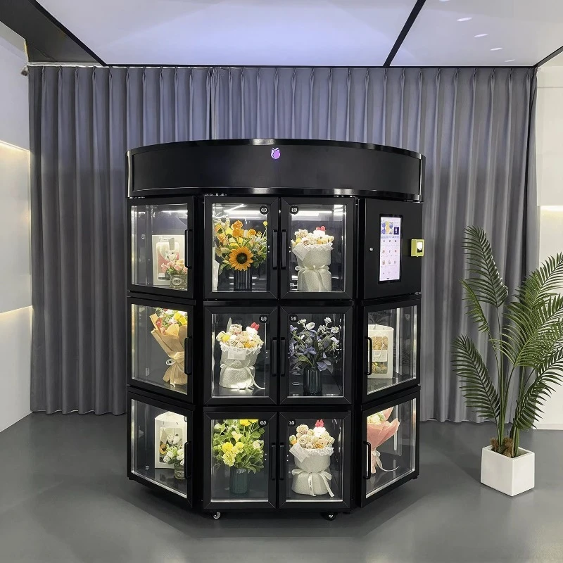 Factory Direct  Flower Vending Machine Refrigerator 11 Doors Flower Locker 7/24 Self Service Fridges for Flowers Locker Style