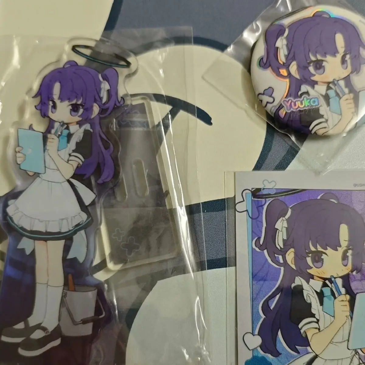 Синий архив Hayase Yuuka, значок, акриловый стоячий знак, аниме, милый мультяшный рождественский орнамент, оригинальный индивидуальный акриловый кронштейн