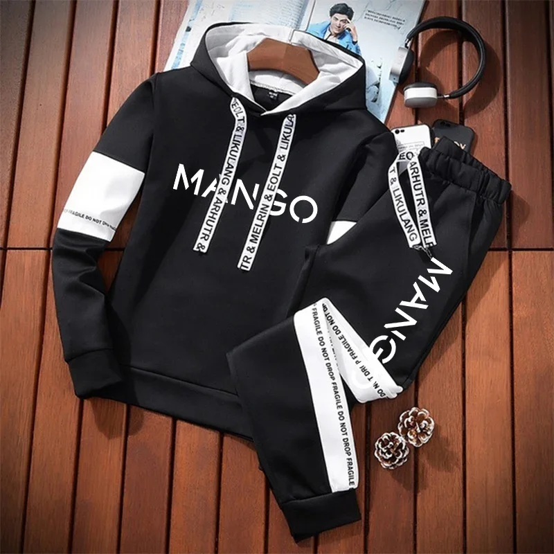 2025 Mens Tracksuit Letter Printing Sweatshirts Pants Casual Single Piece Hoodie Pants Outdoors Gym Sports Jogging Mens Clothing