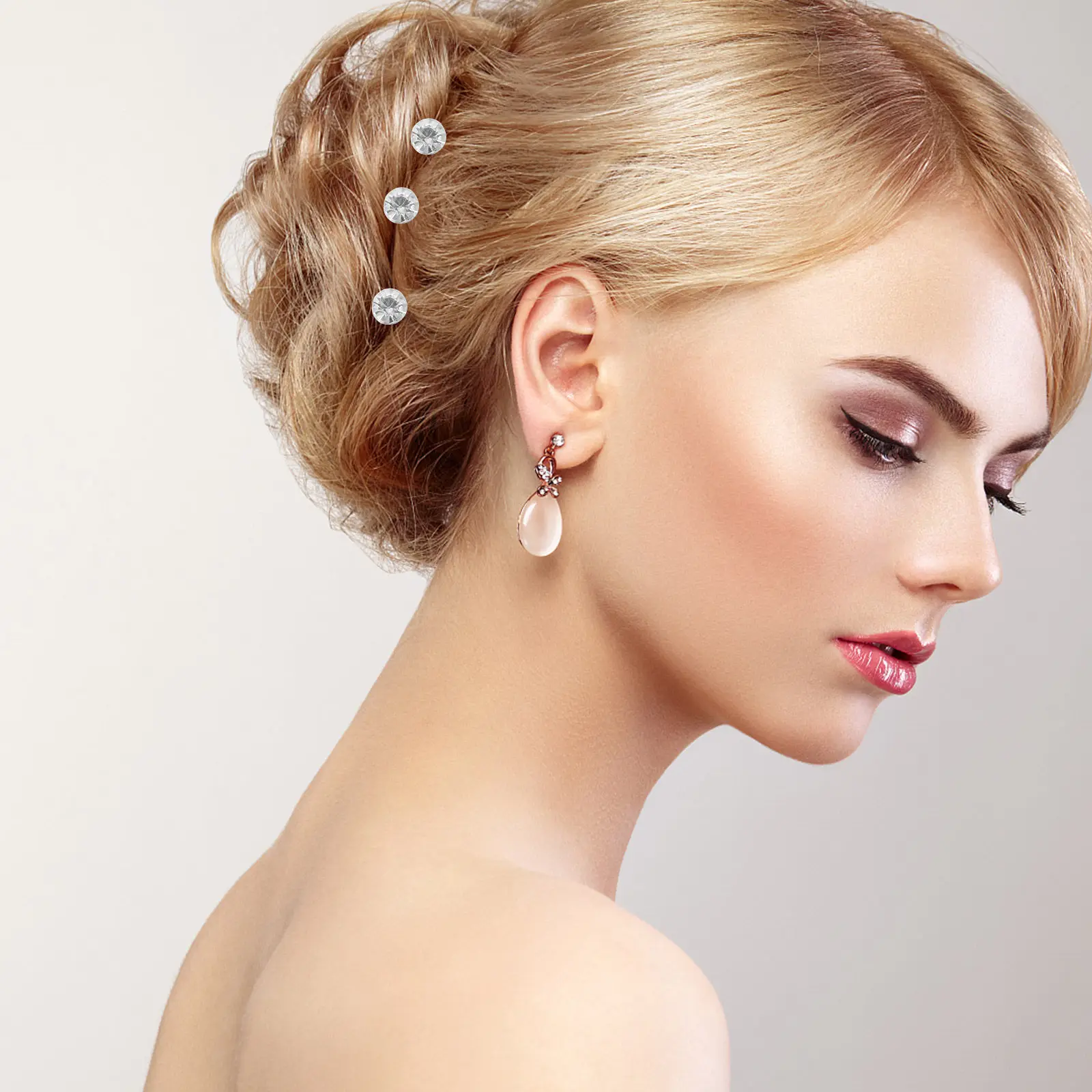 

12Pcs Rhinestone Spiral Hairpins Metal Coil Hair Clips for Women Bridal Party Prom Bun Styling Accessories