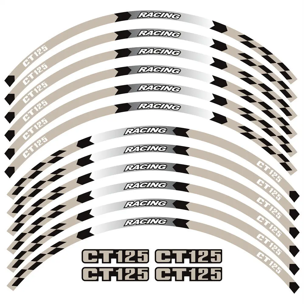 17`` Wheel Rim Sticker Decals Emblems Reflective sticker for motorcycle For HONDA CT125 Trail 125 Hunter Cub