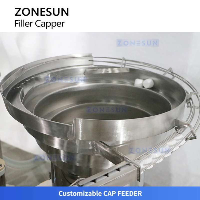 Zonesun-máquina de embalaje rotativa monobloque, taponadora automática de llenado y tapado de líquidos gruesos, ZS-AFC34