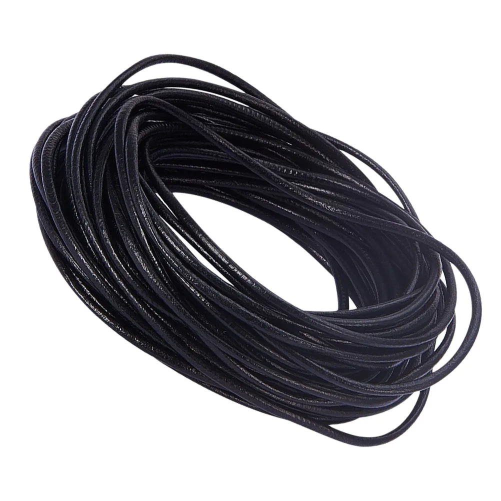 

1-рулонная веревка из воловьей кожи, прочный ручной работы, браслет, ожерелье, аксессуар, долговечная черная веревка из воловьей кожи