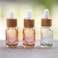 10Pcs/24pcs 10ml Glass Dropper Bottle With Bamboo Cap Empty Essential Oil Bottle Vial Jar Cosmetic Container For Aromatherapy