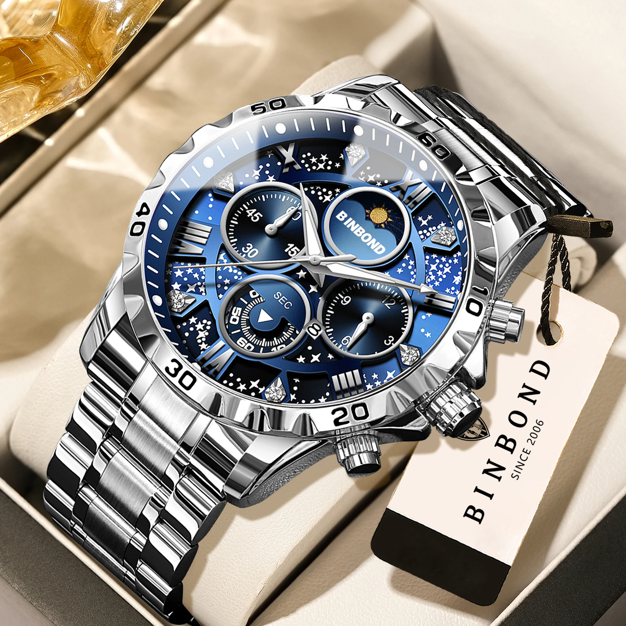 Men's Original Quartz Watch, Luminous Waterproof Chronograph