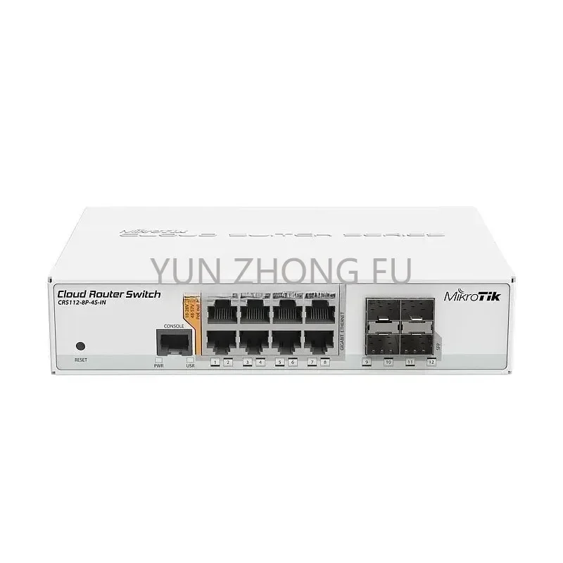 

CRS112-8P-4S-IN Full Gigabit Eight Electrical Ports Four Optical Ports Gigabit Switch Desktop Version 90% New