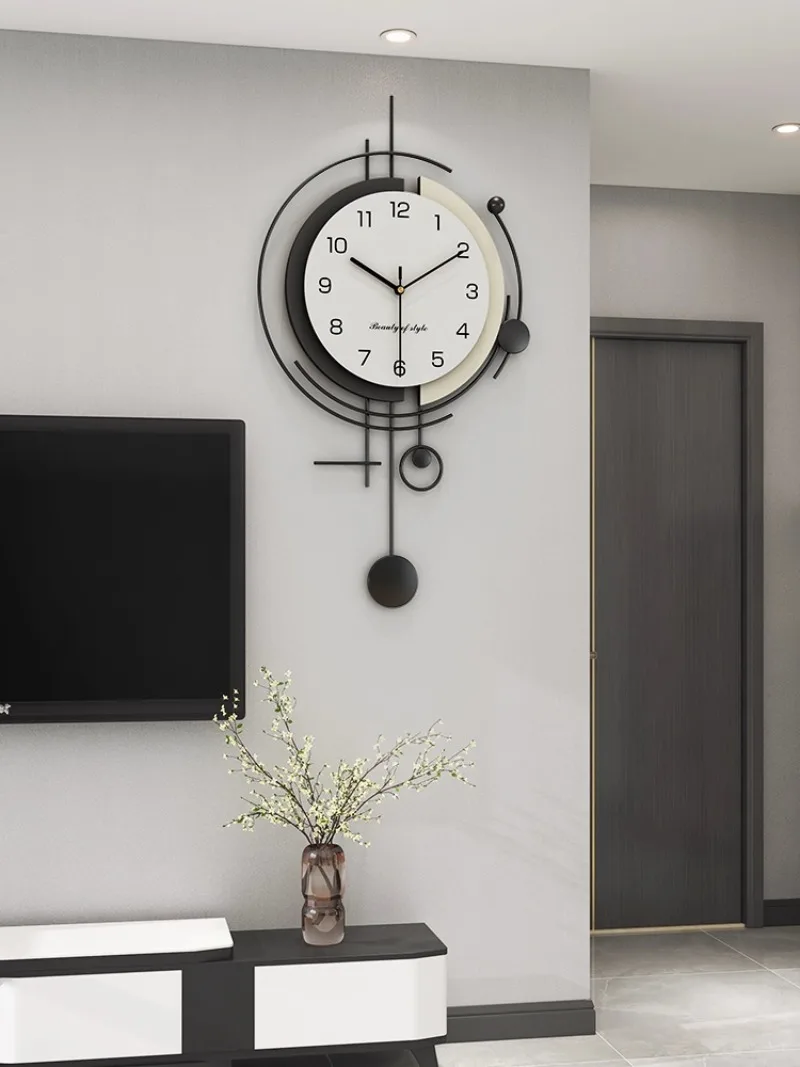 Modern Simple Wall Clock Living Room Silent Luxury Creative Metal Casing Groot Nordic Bedroom Wall Clocks Gift Ideas Home Decor