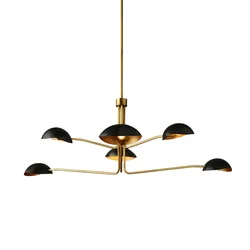 Modern American Italian Simple Neoclassical Copper Color Creative Chandelier Fashion Personalized Designer Retro Light Fixtures