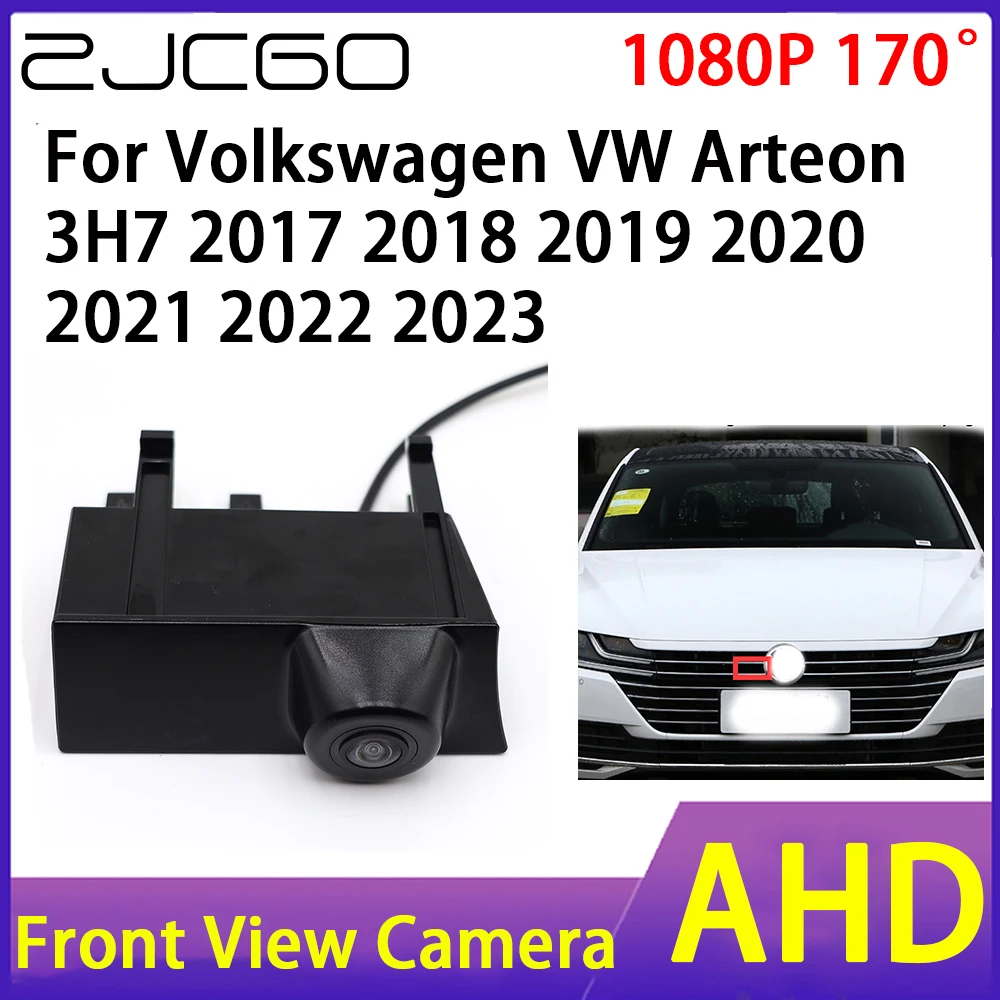 ZJCGO Front View Camera AHD 1080P Waterproof Night Vision CCD for Volkswagen VW Arteon 3H7 2017 2018 2019 2020 2021 2022 2023