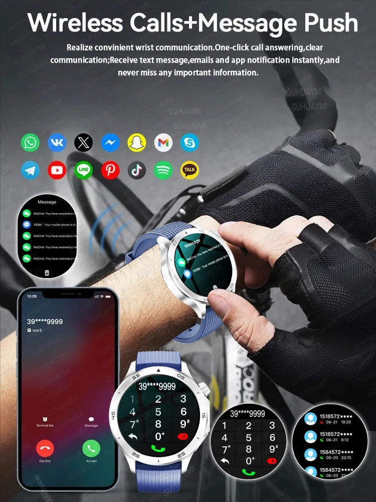 2025 New Men GPS Track Compass Smart Watch AMOLED HD Screen Bluetooth Call Heart Rate IP68 Waterproof SmartWatch For Android IOS