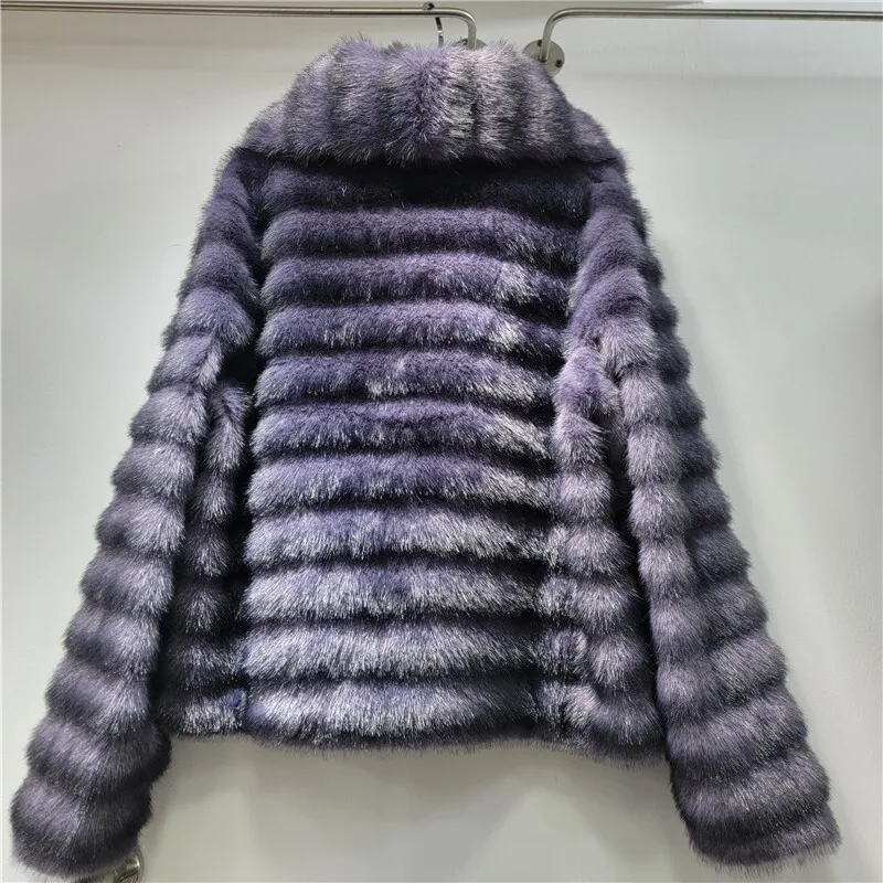 HKSH 2025 معطف نسائي شتوي جديد من الفرو الصناعي طية صدر كبيرة متعددة الاستخدامات موضة فاخرة اجتماعية عالية الشارع سترات قصيرة دافئة HK14820