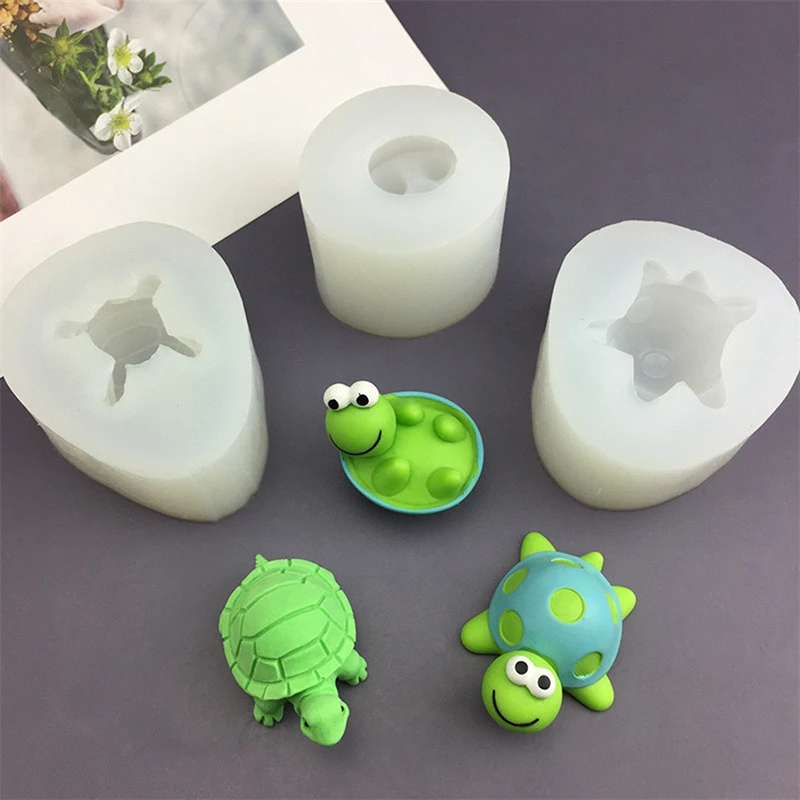 Cartoon Turtle Silicone Mold DIY Simulation Animal Model Fondant Chocolate Cake Decoration Kitchen Baking Tool Candle Soap Mold