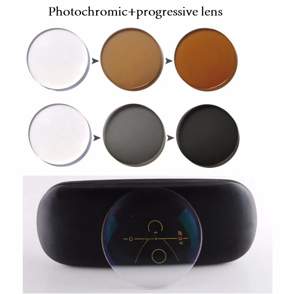 2Pcs 1.56 1.61 1.67 Photochromic Progressive Glasses Lenses Myopia Transition Prescription Multifocal Bifocus Free Form Lenses