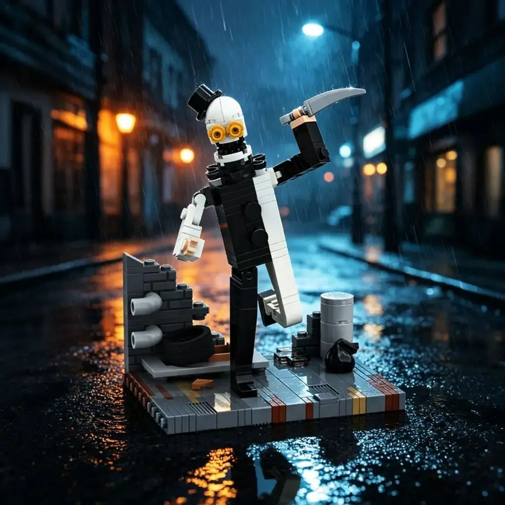 MOC Banksy Girl with Balloon Bricks Banksy Girl with Balloon Art Postcard Building Blocks Model Assembly Toys Aldult DIY Gift