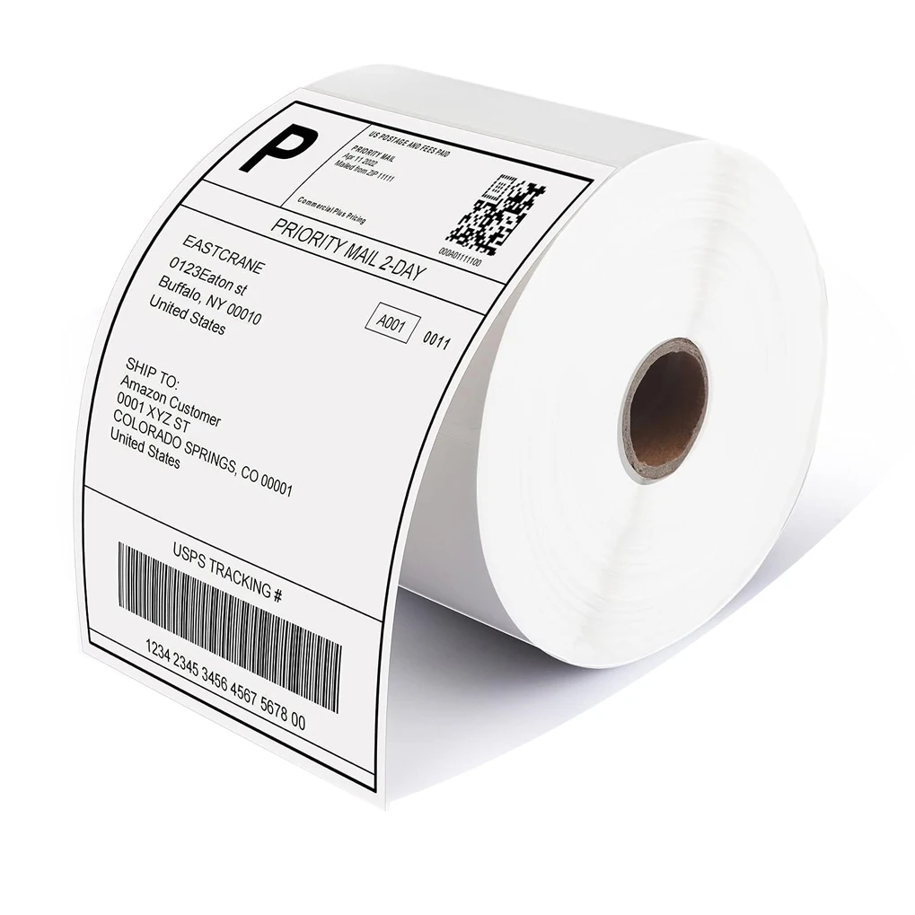 4x6 Inch Direct Thermal Labels (350/500 Labels Per Roll) -Strong Adhesive, Labels Resistant to Water & Grease