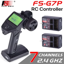 Flysky-RC Transmissor e Receptor, G7P, FS-R7P, 7CH, 2.4Ghz, Controle Remoto para Caminhão de Esteiras, Carro, Barco, Robô, FS-G7P