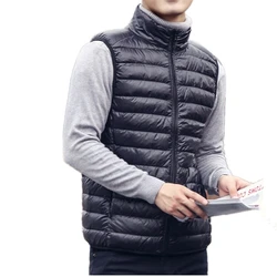 Men's Sleeveless Puffer Jackets Fashion Brand Men Down Vest Coats New Winter Casual Lightweight Down Duck Vest Coats Male