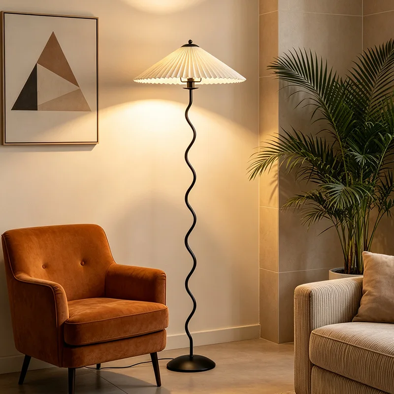 Nordic Designer Kunst Stehlampe Minimalistischen Plissee Lampen Schlafzimmer Stehend Tisch Lampe Wohnzimmer Dekor Ins Atmosphäre Beleuchtung