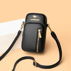 Shyaa 2023 New Women's Mini Phone Bag Simple and Versatile One Shoulder Crossbody Bag Soft Leather IPhone14 Small Change Bag