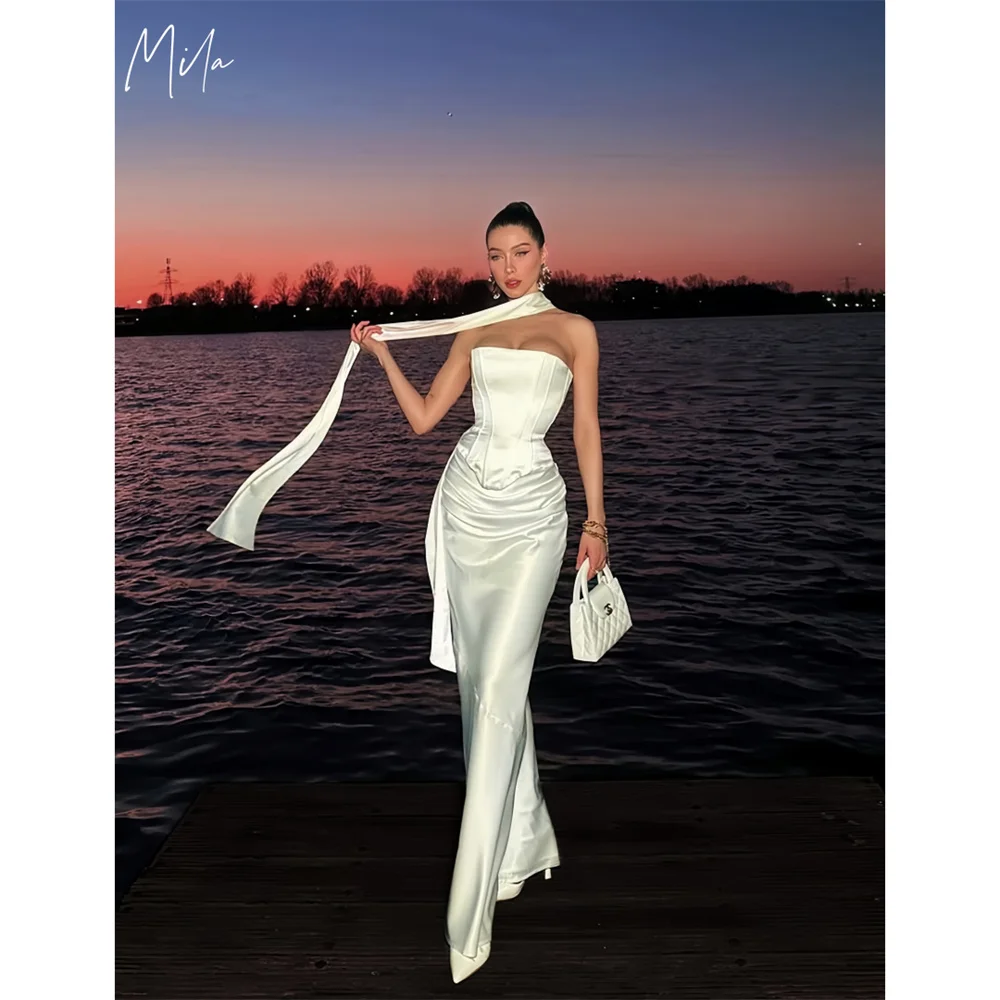 

Mila Strapless Mermaid Prom Dresses Halter Neck Corset Evening Dresses Elegant Floor-Length Sleeveless Customized Party Dresses