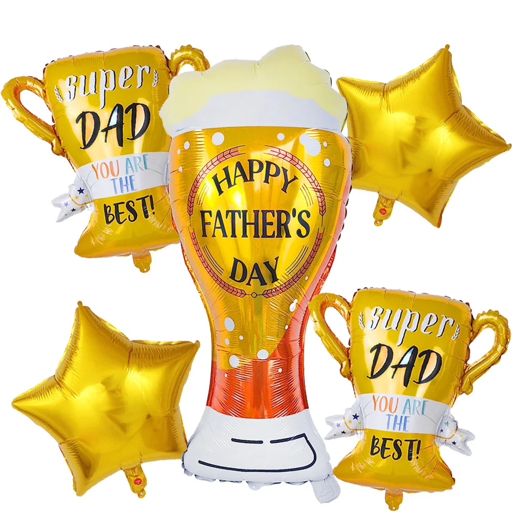 Super Dad Ballons Happy Father's Day Champagnerfolie Helium Ball Champagner Bier Ballon Vatertagsgeschenke Zubehör Globos – Detail 5