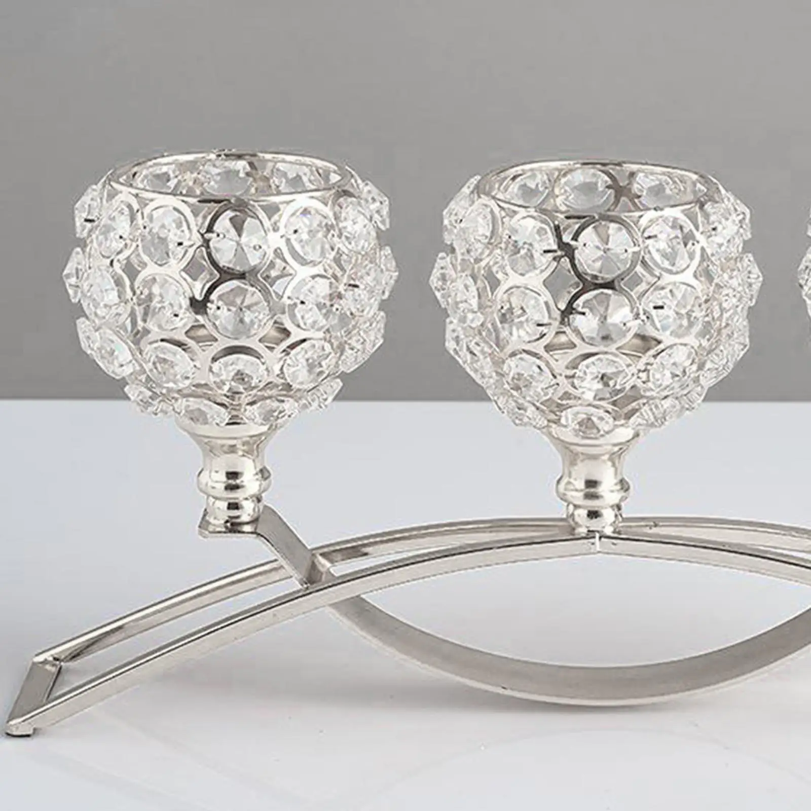 New Light Luxury Crystal Candlestick Candelabra Candle Holder Ins Wind Candlestick Dinner Candle Cup Wedding Centerpiece