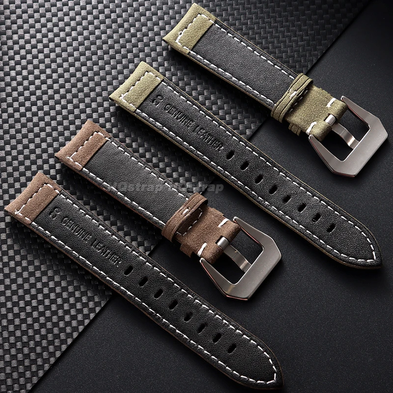 Cinturino per orologio in pelle di vacchetta 18mm 20mm 22mm 24mm cinturino per Panerai per Seiko braccialetto universale morbido sportivo cinturino confortevole