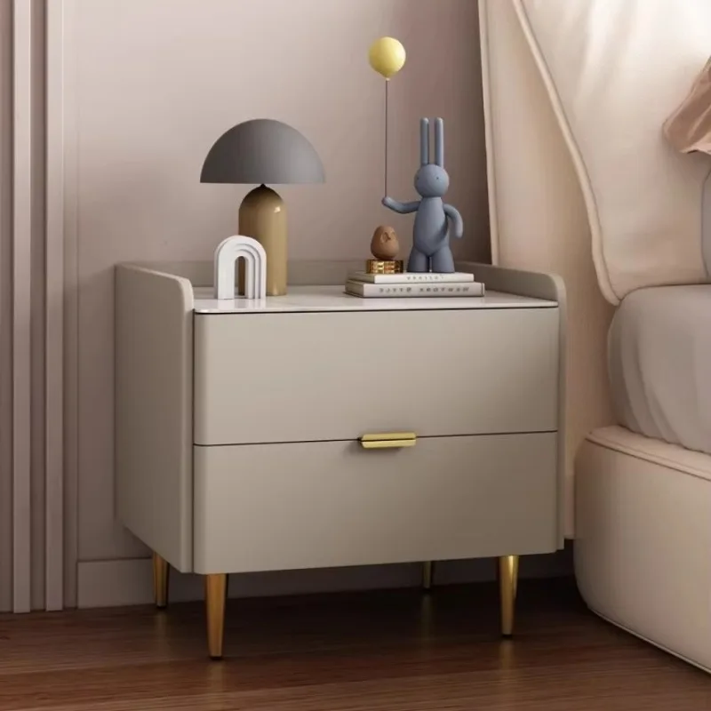 Solid Wood Nightstand 2024 - Luxury Bedside Storage Cabinet with Metal Legs, Spacious Bedroom Organizer Modern Home Furniture
