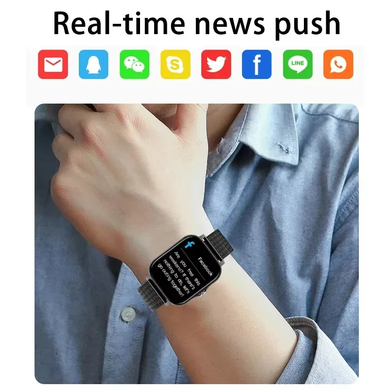 2025 ใหม่สมาร์ทนาฬิกาผู้ชายผู้หญิงบลูทูธรับสายFull Touch Screen SmartwatchฟิตเนสออกซิเจนในเลือดนาฬิกาสําหรับAndroid