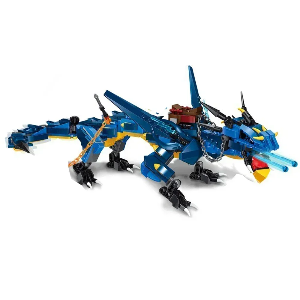 MOC NINJA Serie Bausteine Drachen-Mecha-Kloster-Auto-Set Spielzeug für Geburtstags- und Weihnachtsgeschenke