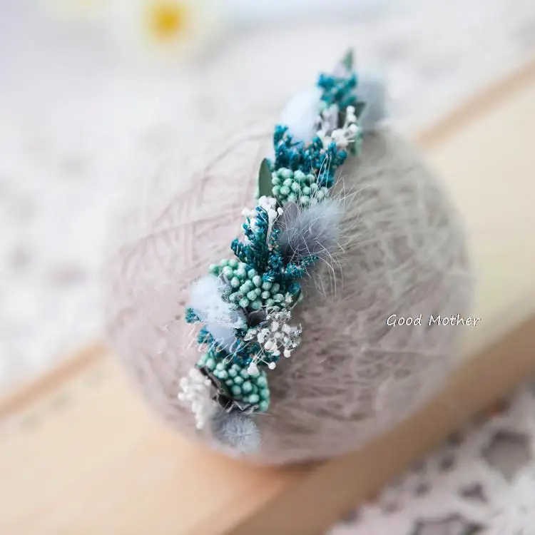 Newborn Photography Props Baby Headband Full Moon Baby Photo Headdress Handmade Hairband Flower Headband