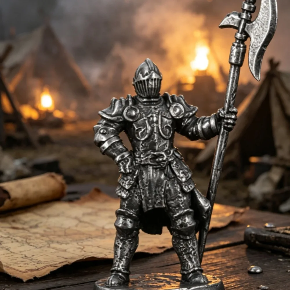 Shadow Realm Wizard Underground City Soldier Bronze Metal Model Desktop Decor Set With Base Paintable Collectible Gift for Men