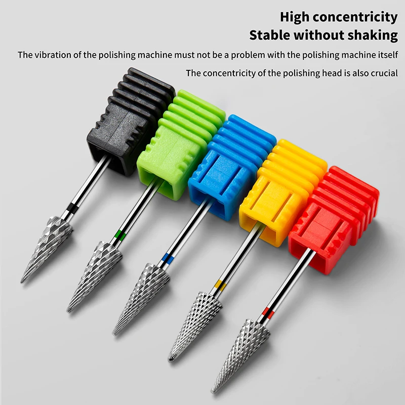 Tungsten Steel Milling Cutters For Manicure, Removing Gel Polish Nail Drill Bits Umbrella Shape Electric Equipment Tools