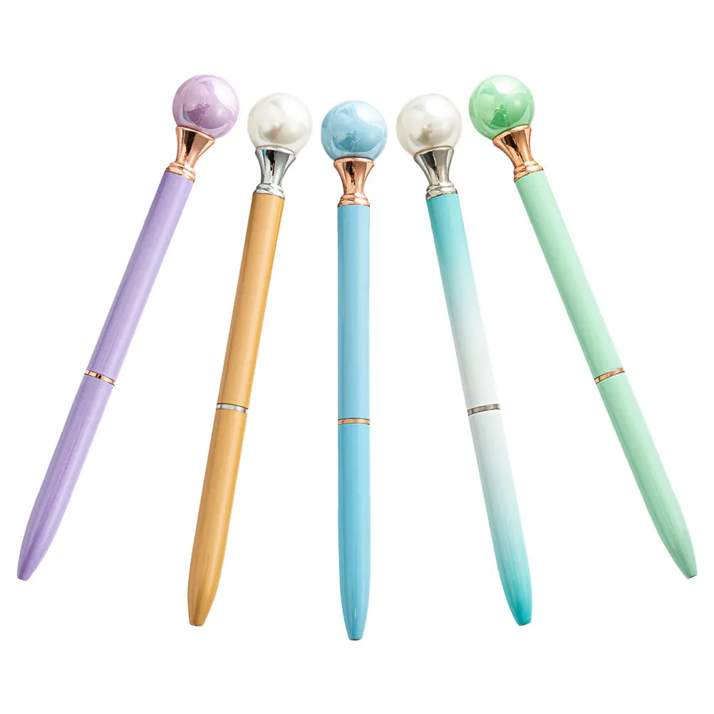 

5pcs Ballpoint Pens Metal Adorable Candy Colored Business Pen Office Supplies Portable Writing Pens for Daily Use