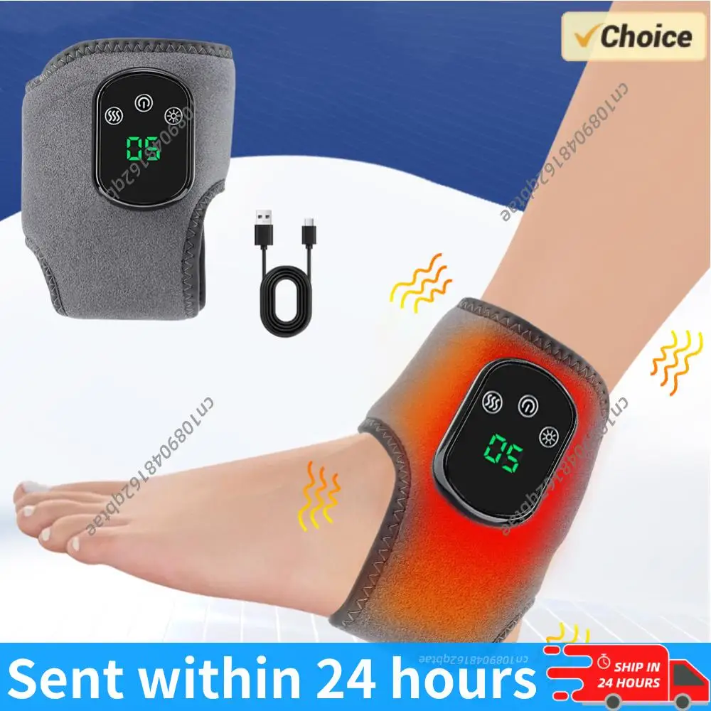 

3-in-1 Ankle Heat Wrap 3 Vibration Mode Ankle Massager 5 Heat Leave Vibration Heated Feet Wrap for Pain Relief & Relaxation