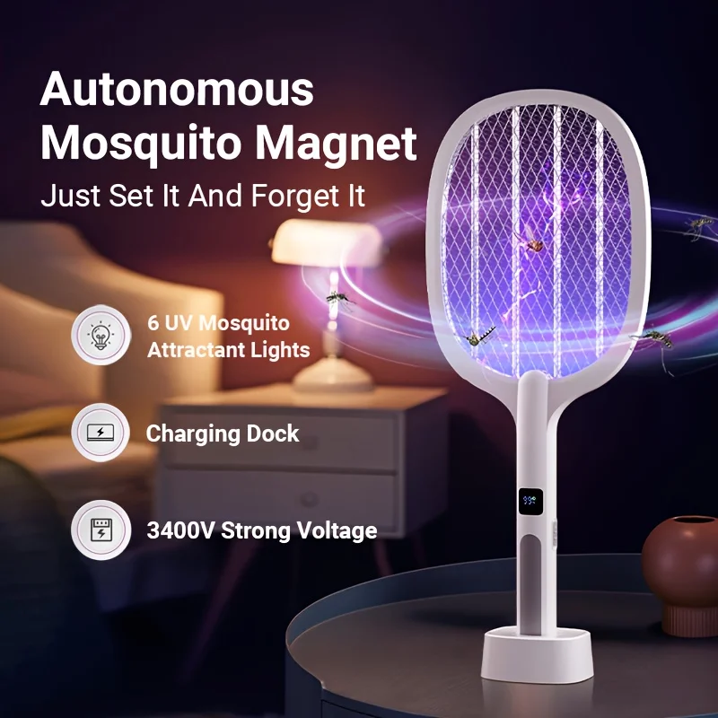 

Перезаряжаемая электрическая мухобойка, убийца насекомых, 4000 В, Type-C, съемный ручной автоматический режим постукивания, в помещении и на открытом воздухе для дома