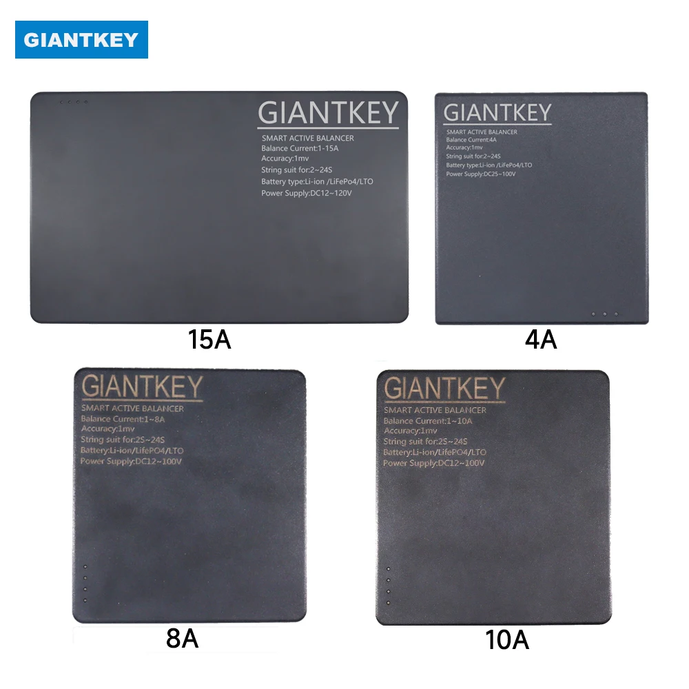 GIANTKEY Smart Active Balancer with BT APP 8A 10A 15A 4A Neey Balance Current for 2S~24S Lifepo4 Li-ion Battery 4A BMS Equalizer