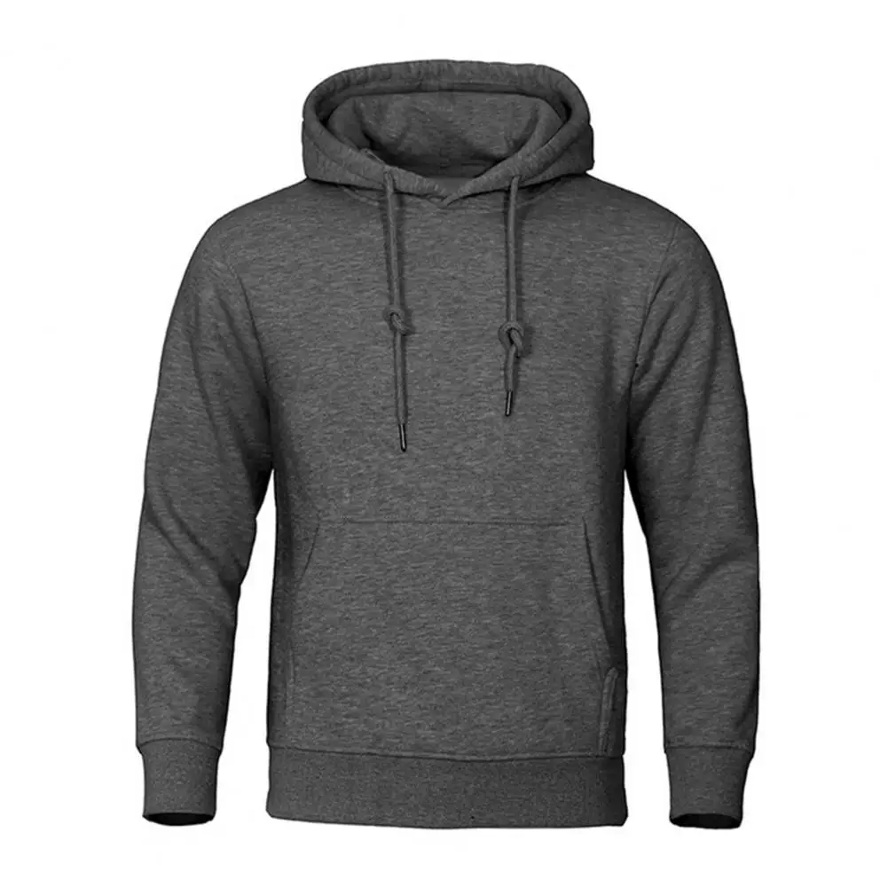 Men Hooded Long Sleeve Sweatshirt Front Pocket Pullover Hoodie Warm Tops свитер мужской