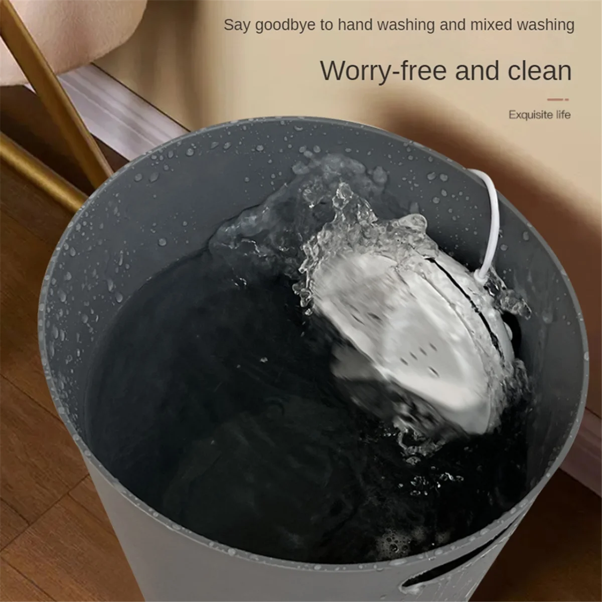 FZFZ 휴대용 세탁기 가정용 여행용 흡입 컵이있는 초음파 터빈 미니 세탁기 RV 아파트