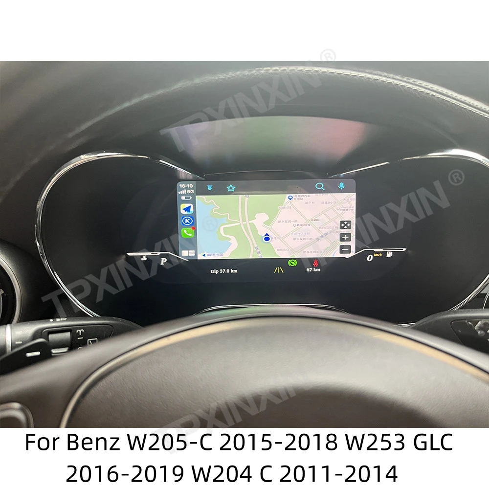 

Для Benz W205-C 2015-2018 W253 GLC 2016-2019 W204 C 2011-2014 ЖК панель приборной панели Виртуальная кабина цифровой кластер спидометр