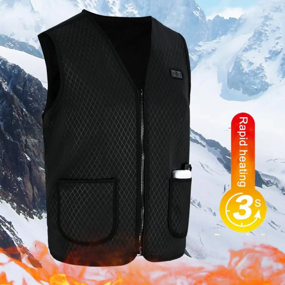 

8 Places Outdoor USB Infrared Heating Vest Jacket Men Winter Electric Heated Vest Waistcoat For Sports Hiking Oversized