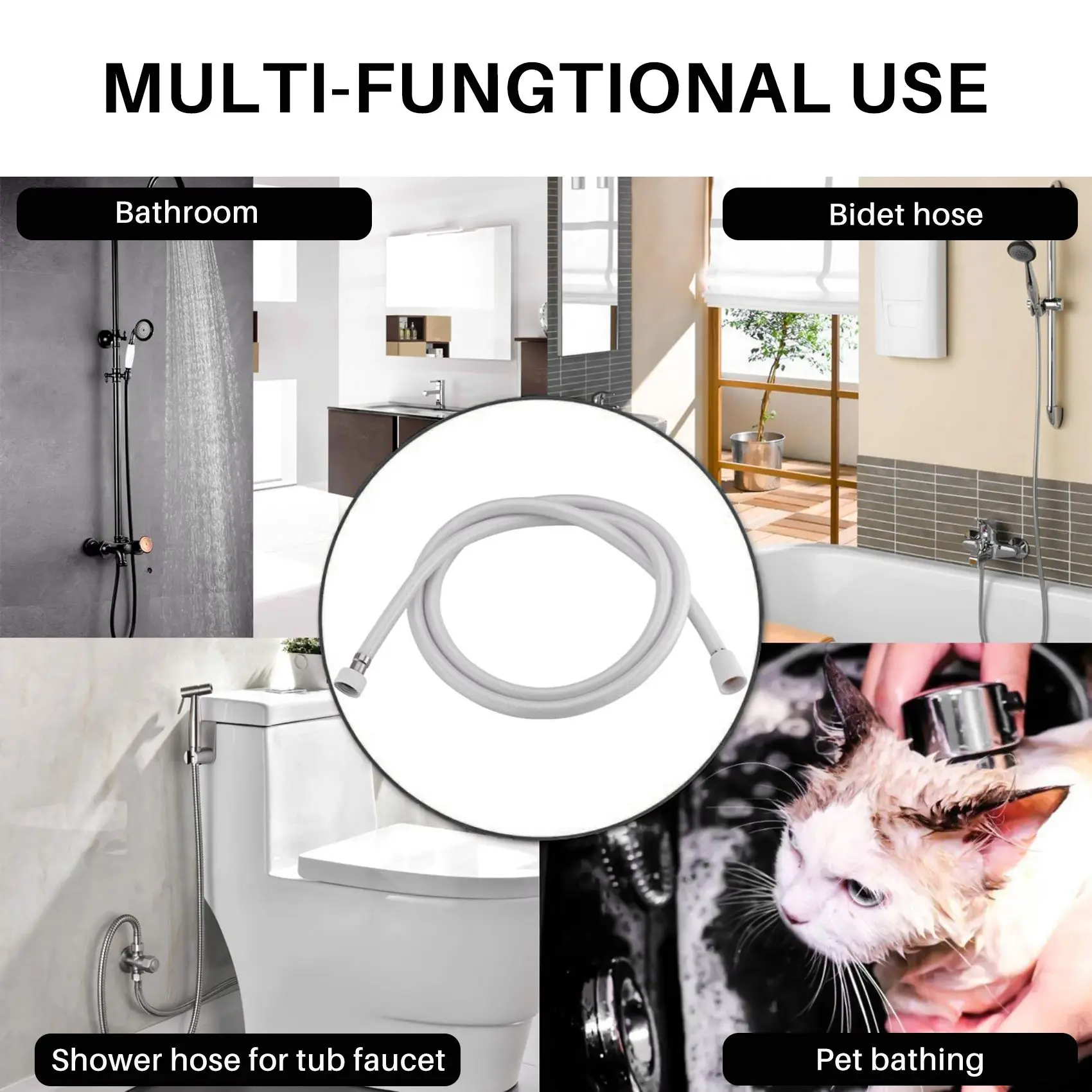 

A56X ПВХ утолщенный гладкий душевой шланг высокого давления с защитой от намотки для ванны Ручная насадка для душа Гибкий душевой шланг