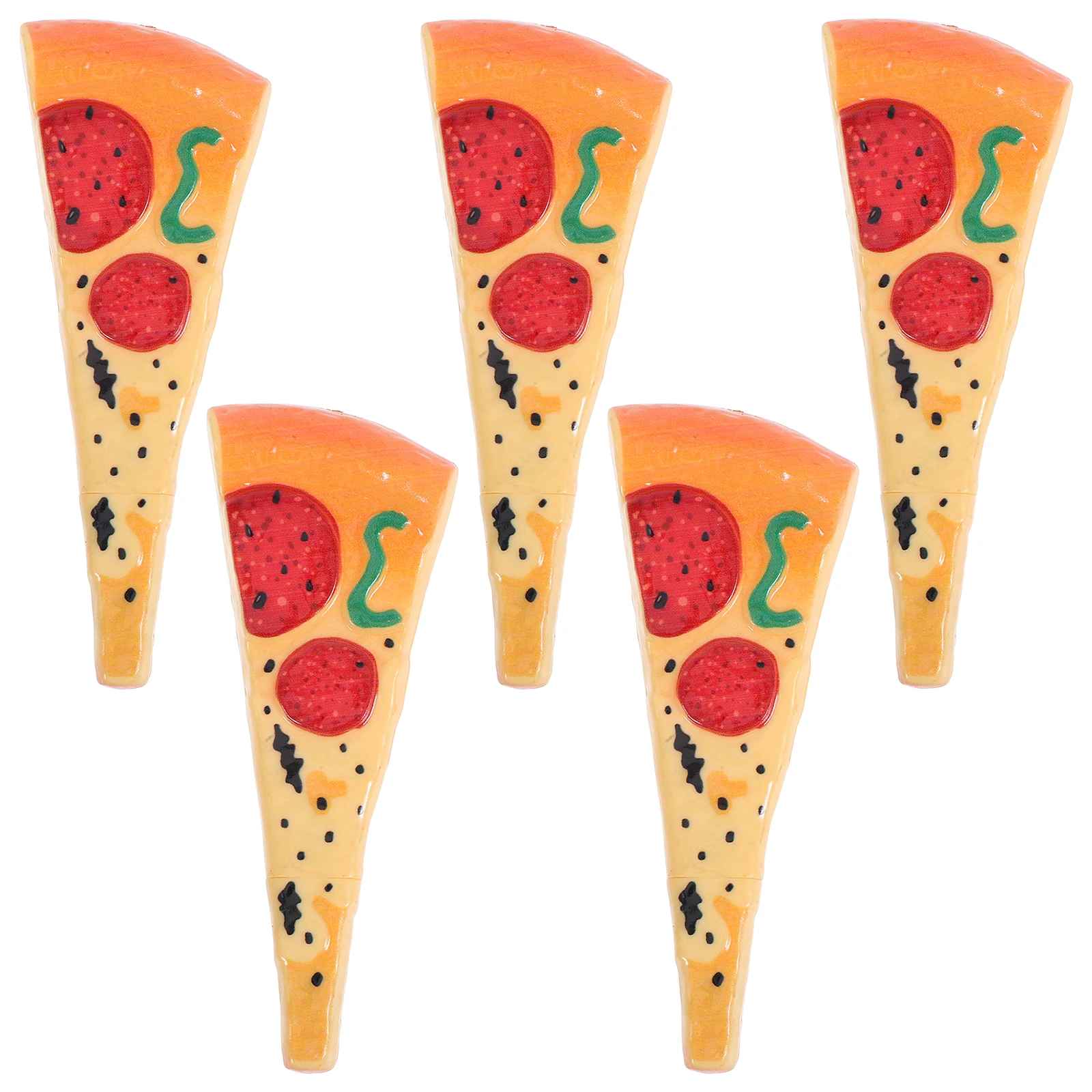 

5pcs Realistic Pizza Shaped Ballpoint Pens Novelty Food Stationery Writing Lightweight Portable Gel Ink Office Study Supplies
