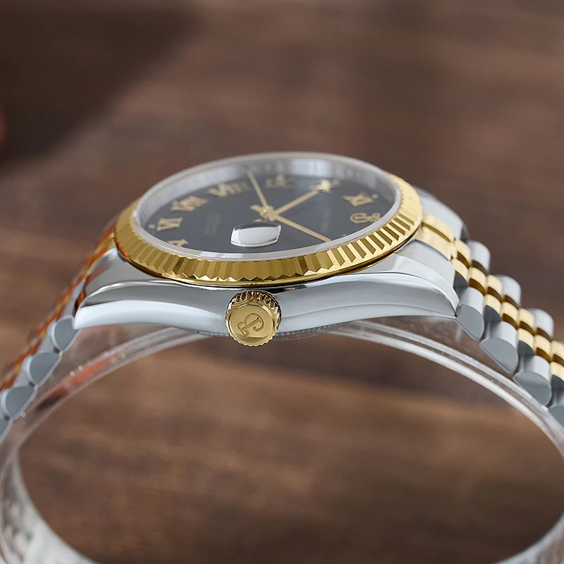 Baltany 39 مللي متر فستان ساعات للرجال S4094 10ATM مقاوم للماء NH35 التلقائي الساعات الفاخرة رجل DJ تحية ساعات المعصم الميكانيكية رجل