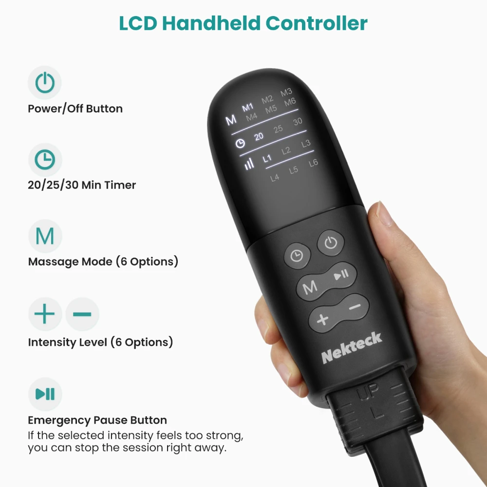 جهاز تدليك الساق بالضغط الهوائي لتخفيف آلام اللمفاديما - معزز الدورة الدموية 6 مستويات، علاج الأرجل المهد (هدية عيد ميلاد الآباء) #3