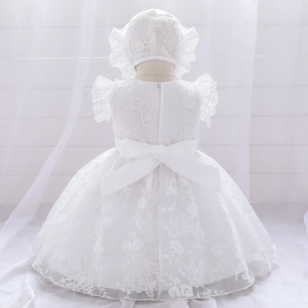 Toddler Baptism White Wedding Baby Dress for Girls Flower 1st Birthday Newborn Party Princess Dresses Evening Christmas Costumes