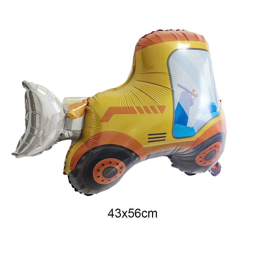5pcs Construction Party Balloon Carton Vehicle Balloon Excavator Forklift Crane Balloons for Boy\'s Construction Birthday Party